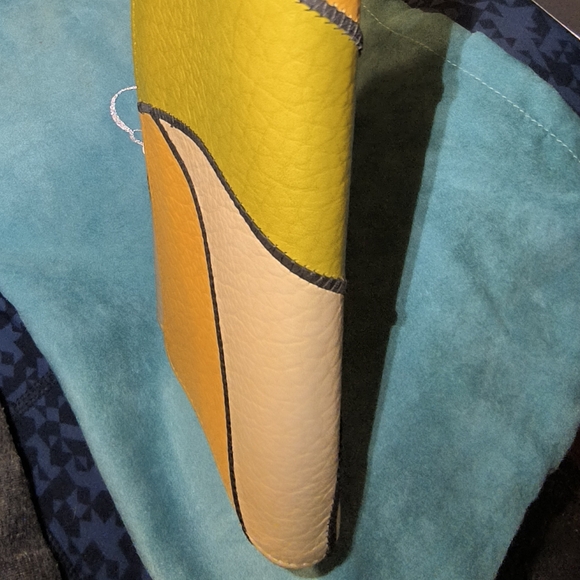 Carlos Falchi Fatto A Mano Multi Color Leather Patchwork Clutch - Picture 9 of 12